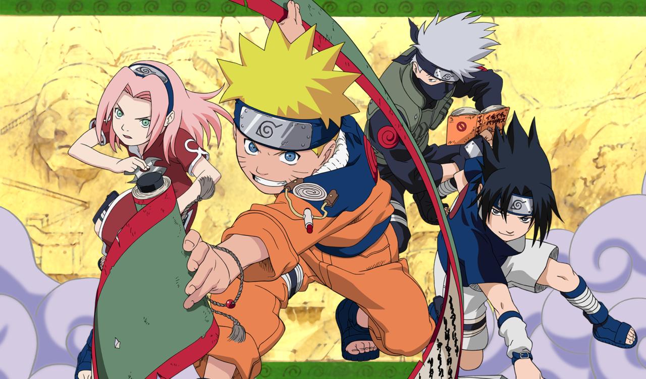 Three years after the debut of the manga, Naruto was adapted into an anime by Studio Pierrot in 2002. It, and the sequel Naruto: Shippūden, was broadcast on television until 2017. (© Kishimoto Masashi, Scott/Shūeisha, TV Tokyo, Pierrot)