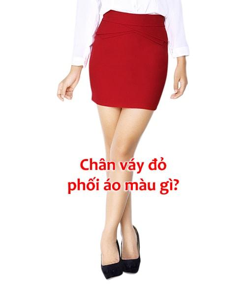 chân váy đỏ phối áo màu gì