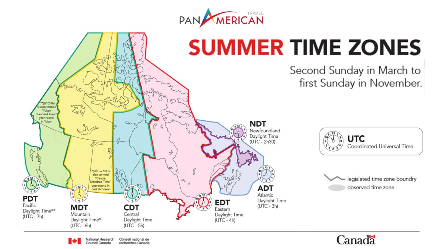 Phân chia múi giờ ở Canada